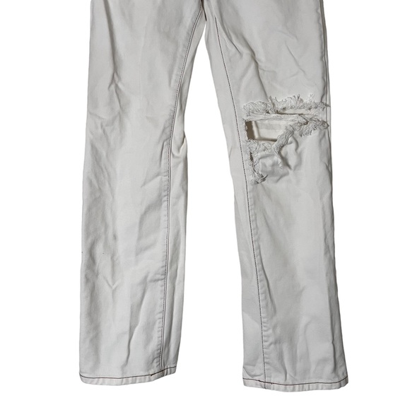 BDG Urban Outfitters Distressed Off White Straight Leg Jeans 25 - Picture 3 of 5